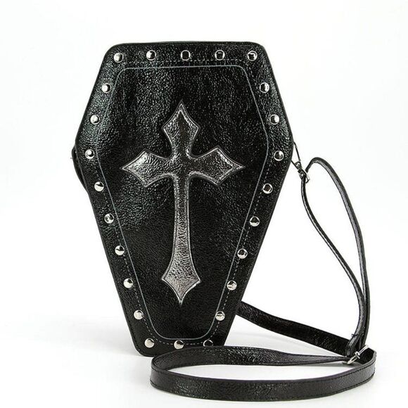 Metallic Cross Coffin Bag In Vinyl - Picture 2 of 4